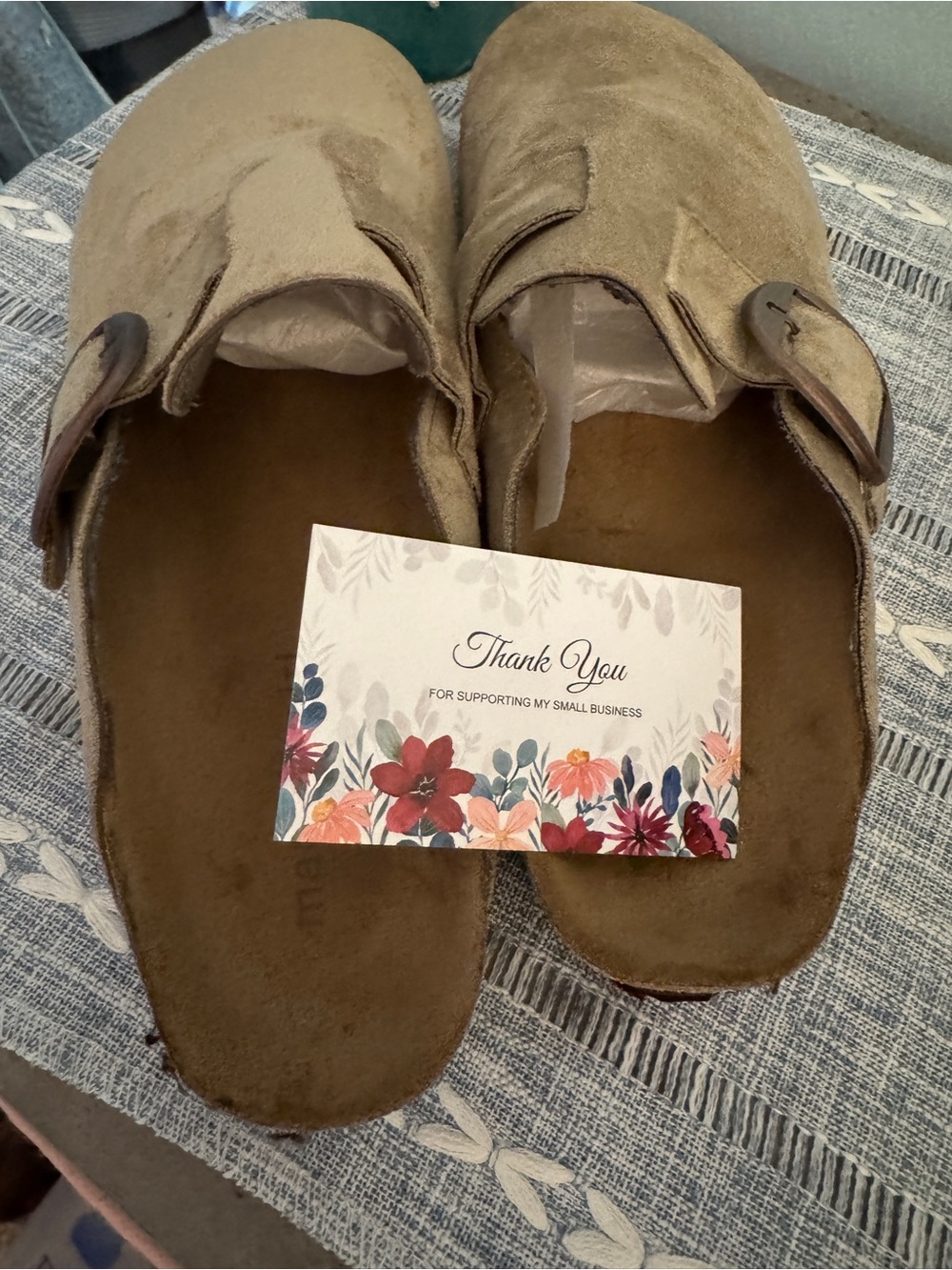 White Mountain Women's Suede Buckle Clog Mules in Olive Brown - Picture 2 of 7